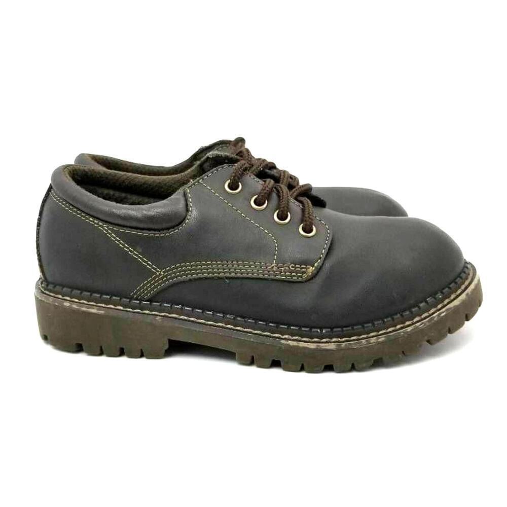 Kids Oxford Beaver Creek Darren Lace Up Pu Leather Chunky Dress Shoes Size 3.5